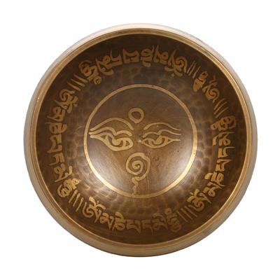 Тибетская поющая чаша Будда ручной работы Тибетская чаша для ударов Ритуальная музыкальная терапия Медный колокольчик Звуковая чаша