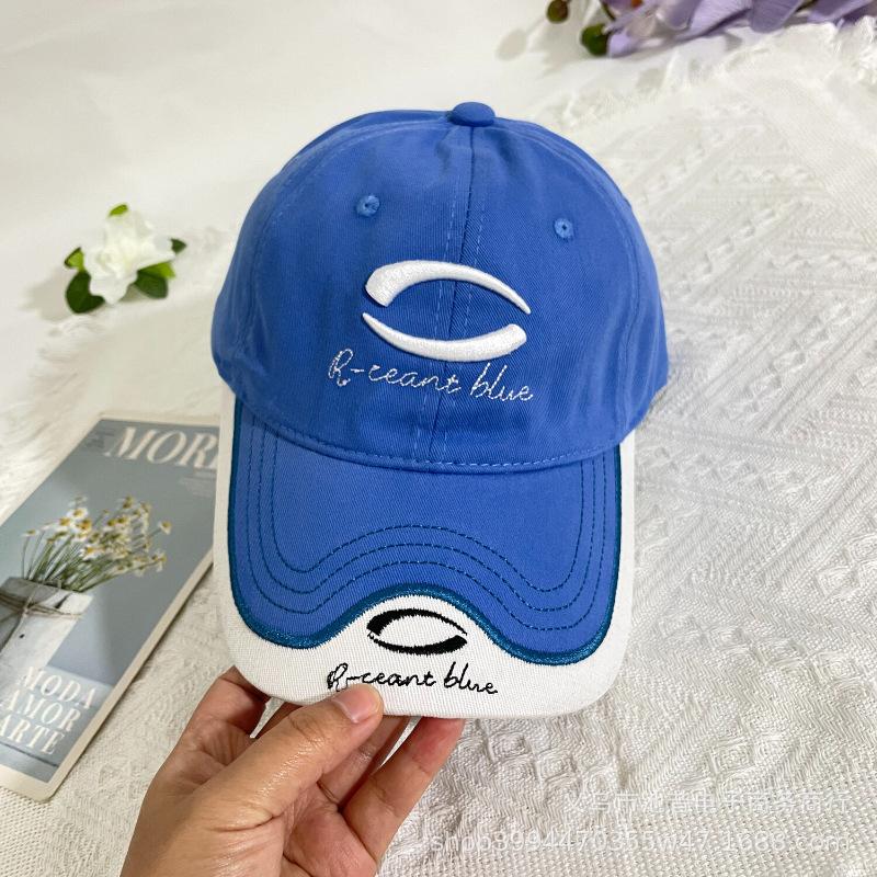 R-ceant blue hat baseball cap male and female couples personality versatile cap trendy brand sunshade street