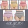 5Pcs Women's Panty Underwear Underwear High Waist Underwear Cotton Panties Women's Plus Size Underwear