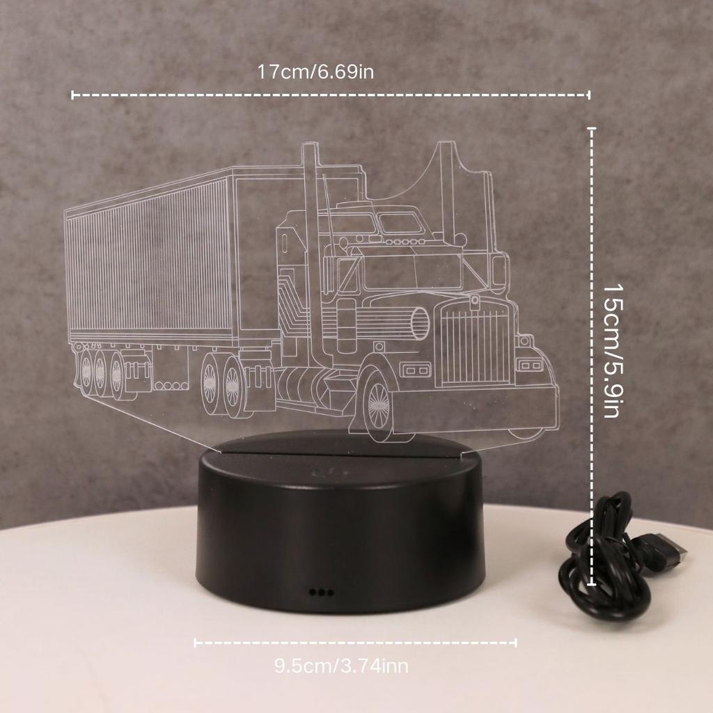 Сенсорный семицветный градиентный грузовик 3D ночник, креативный настольный и спальный атмосферный свет, свет для украшения комнаты