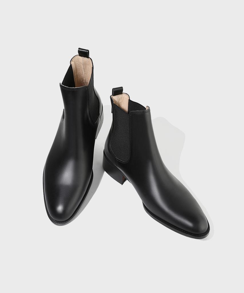 Firenze Atelier Slimline Black Outsole Minimal Chelsea Boots 3332 [Black Fg]