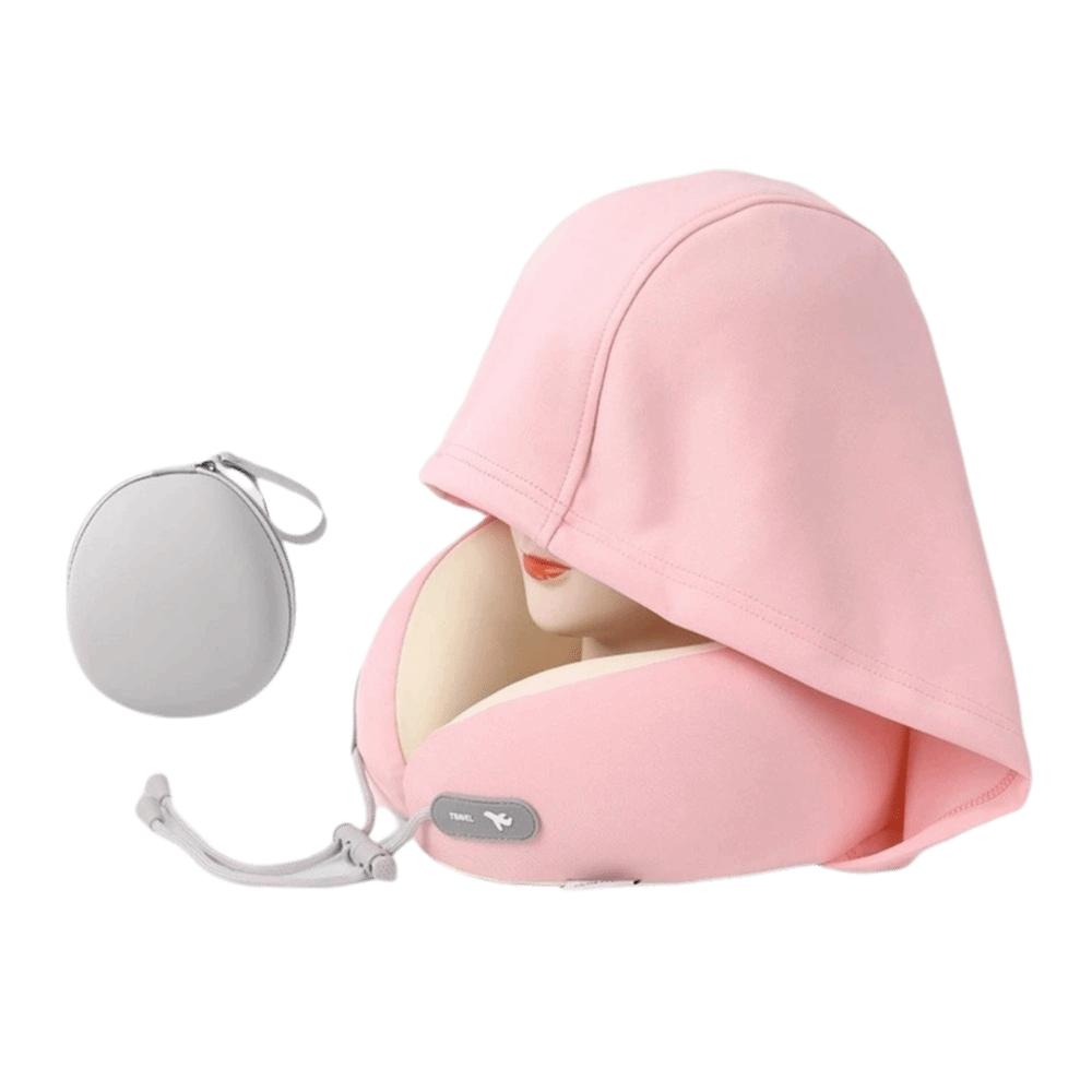 Ice Silk Ergonomic Neck Pillow Soft Travel Pillow Nap Hooded Neck Pillow Airplane