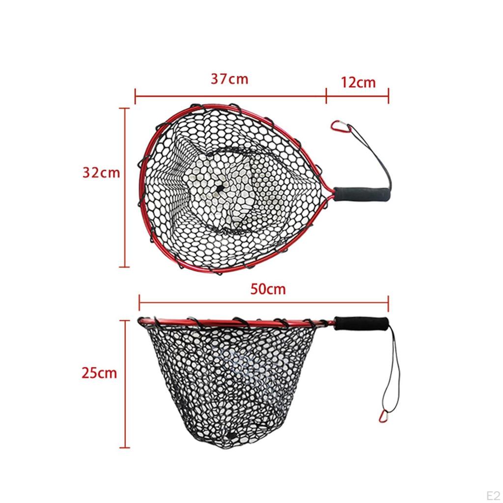 Fishing Landing Net Mesh Silicone Wading for Kayak Freshwater Saltwater