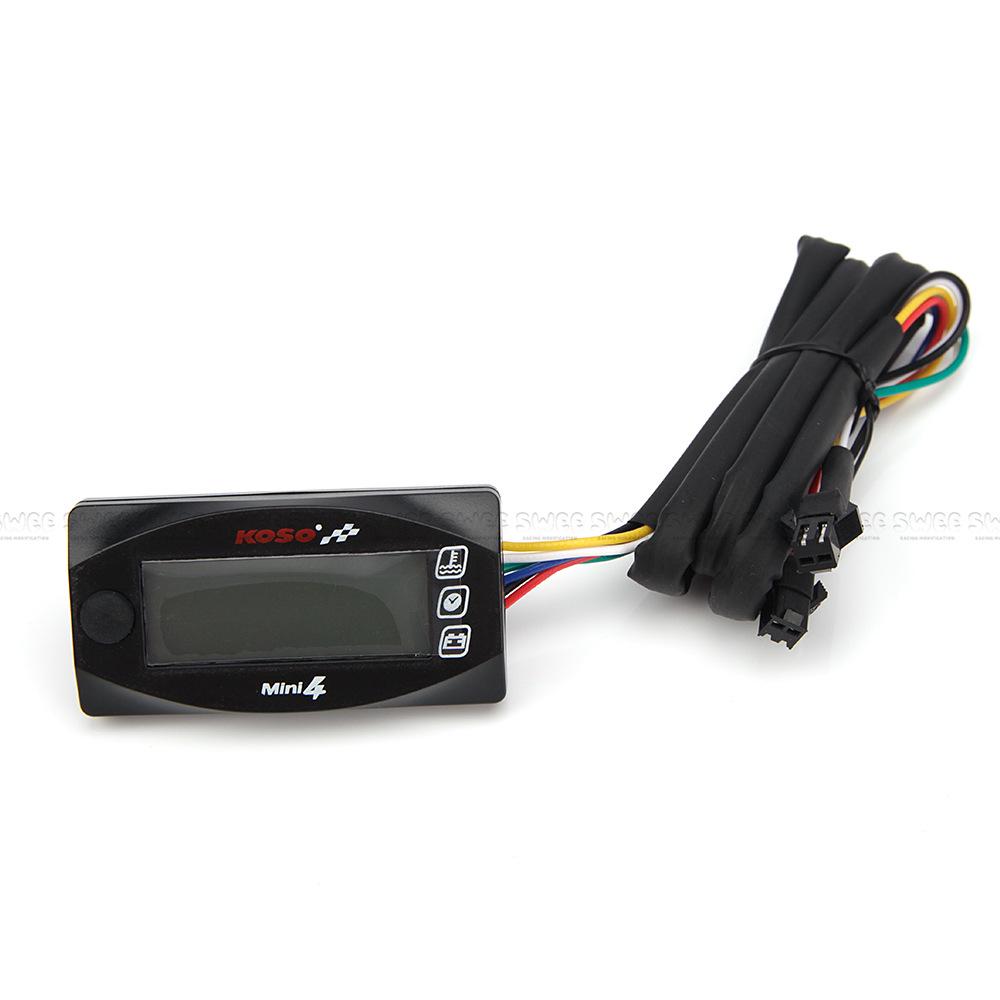 Новый мотоциклетный датчик Koso 4-в-1: Температура масла/воды, вольтметр, отображение времени