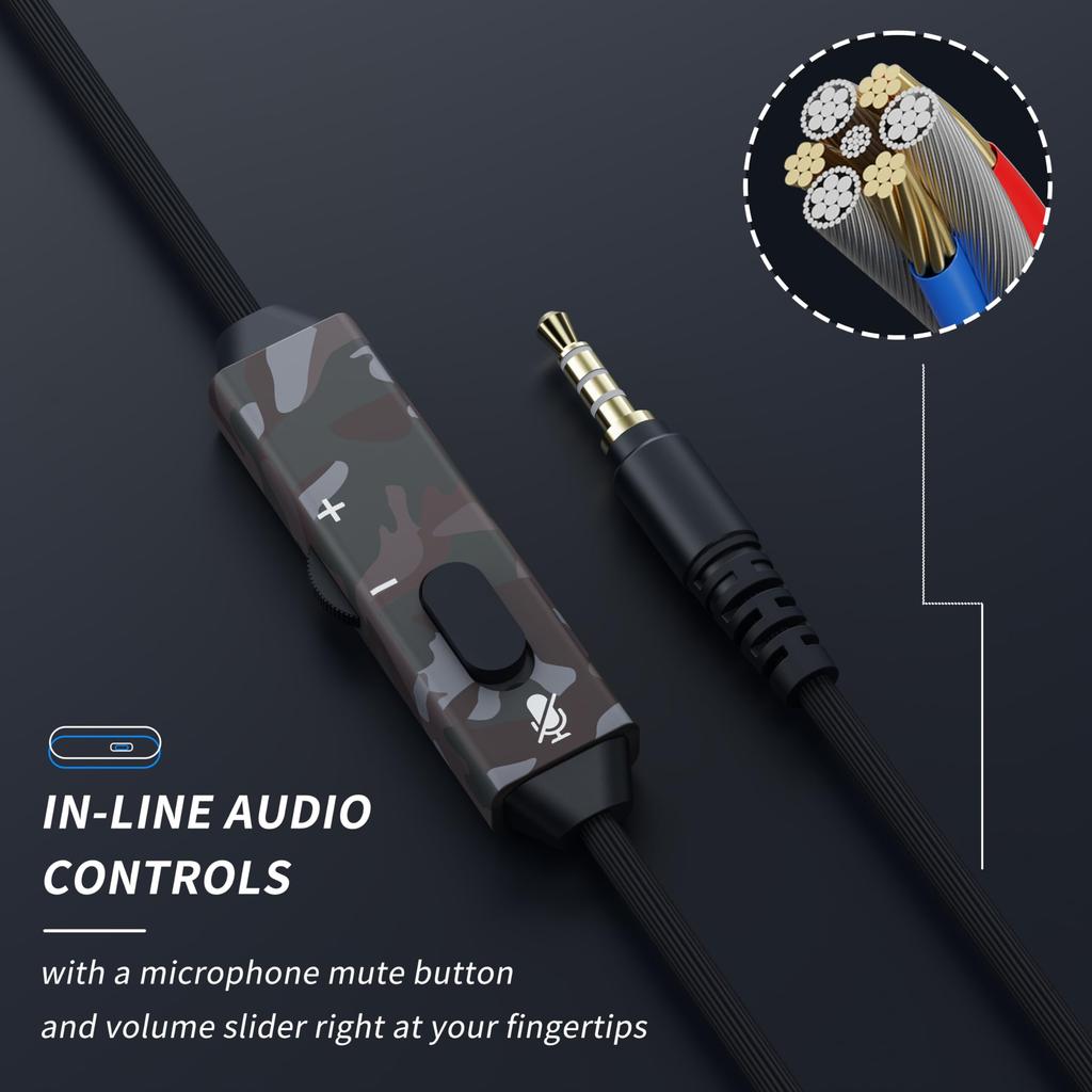 Игровая гарнитура с микрофоном для PS4 PS5 Xbox Series X|S Xbox One PC Switch Проводные игровые наушники для Playstation 5 Xbox 1