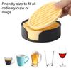 6Pcs Silicone Coasters Set with Holder Non-Slip Cup Mat Drinks Desk Home Decor Tabletop Protection Round Hot Cold Drink Coasters for Wood Glass