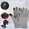 Men Qishki Suv o'tkazmaydigan Velosiped Qo'lqoplari Ochiq Havoda Sport Ski Yugurish Motosikl Sensorli Ekran Fleece Qo'lqoplar Sirpanmaydigan Issiq To'liq Barmoqli