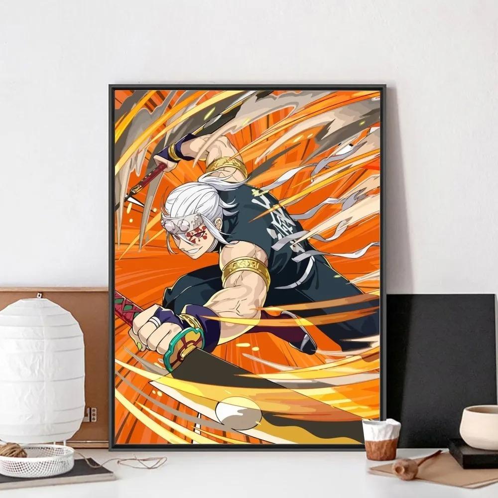 Demonic Killer Tengen Uzui Poster Canvas Painting Bar Retro Poster Modern Home Living Room Bedroom Study Decorative Art