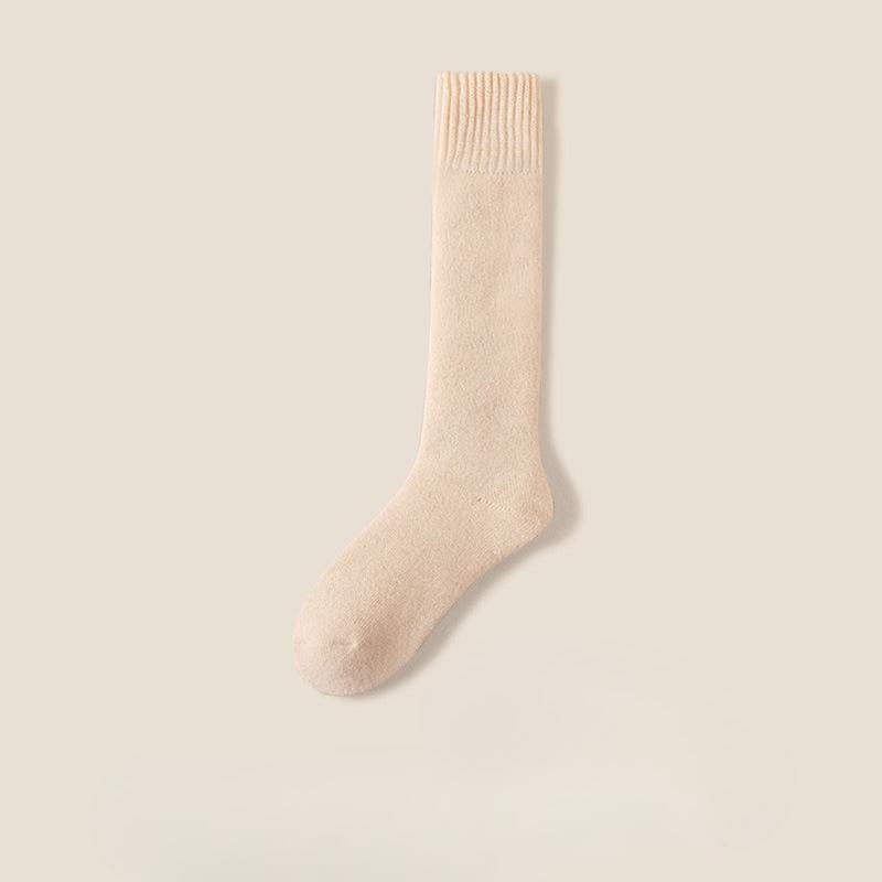 High-content Cashmere Calf Socks for Women, Long Autumn and Winter Wool Socks, Thickened with Cashmere, Comfortable and Warm Sleep Socks