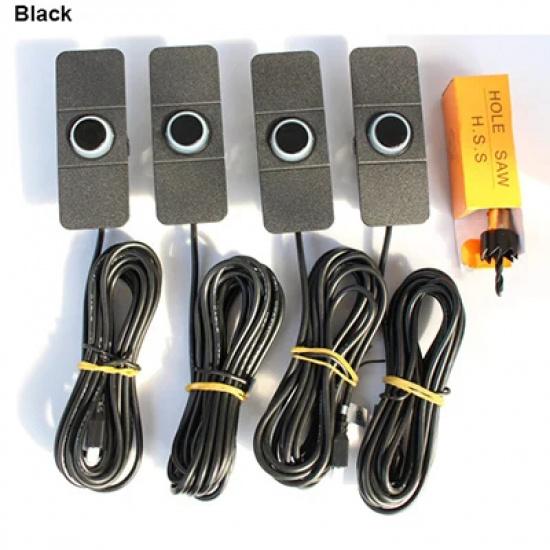 GreenYi Car Parktronics Assistance 4PCS 16mm Adjustable Flat Sensors Reverse Backup Radar Sensor Detector Sound Buzzer Alarm