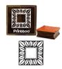Printtoo Craft Textile Leaf Frame Pattern Square Wooden Rubber Stamp Scrap-booking-2 X 2