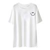 Spring and Autumn New Women's Top Short Sleeve T-Shirt Cotton White Loose Medium and Long T-Shirt Bottom Trendy Inside