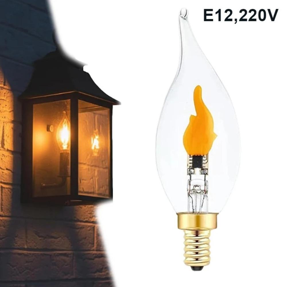 E12/E14/E27 LED Flame Light Bulb Glass Flicker Fire Effect Light Candle Flame LED Bulb  Restaurant