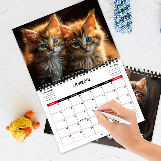 Kitten Cat Calendar Jan.2026 - Dec.2026 12 Month Wall Calendar