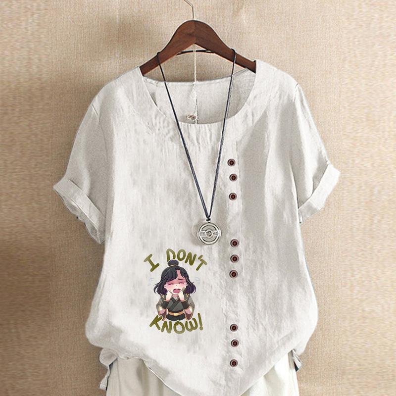 Женская мода Crying Girl Printed футболка с коротким рукавом свободная хлопковая рубашка повседневная свободная летняя блузка топы больших размеров