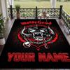 Custom Text Printed Rug Motorhead Non Slip Floor Carpet For Home Room Decor