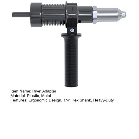 Набор адаптеров для дрели-заклепочника, шестигранный хвостовик 1/4 дюйма, электрические аккумуляторные дрели, насадка-отвертка для заклепочных гаек с вращением на 360 градусов