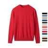 Men Cashmere Sweater Crewneck Solid Color Knited