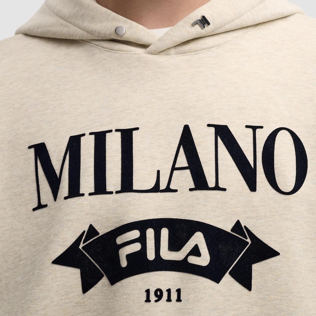 Fila Серия Milano Модный Классический Ретро Повседневный Удобный Универсальный Худи Мужские худи Пшеничный Цветок-Серый F11M545202FBG