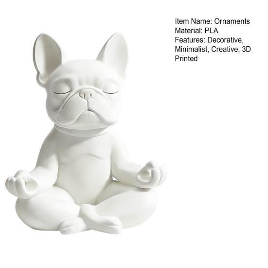 Creative Meditation Desktop Ornament 3D Printed Bulldog Eyeglass Stand, Dog Glasses Holder, Stable Fun Office Gadget Eyewear Display Stand for