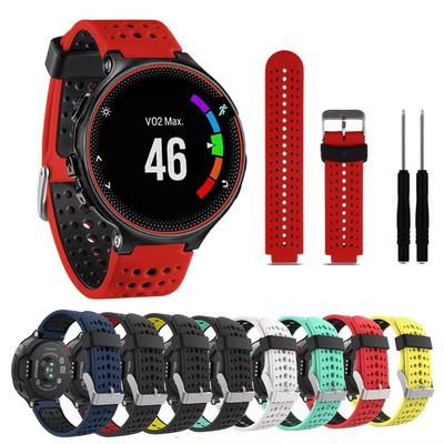 Совместимый силиконовый ремешок для Garmin Forerunner 235/620/735XT - Двухцветный дизайн с круглыми отверстиями.