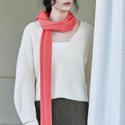 ANA MAISON Кораллово-розовый кашемировый повседневный шарф [KMM-CORAL PINK]
