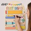 Wooden Milestone Sign First Day of School Sign, Back to Photo Reusable Prop for Kids, 2D Painted Record Board, Classroom Decor