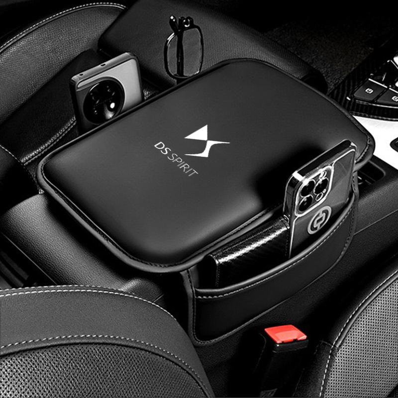 Center Console Arm Rest Protector Leather Car Armrest Box Pad Storage Pocket for Citroen DS SPIRIT N 2 3 7 9 E-Tense 4 Crossback