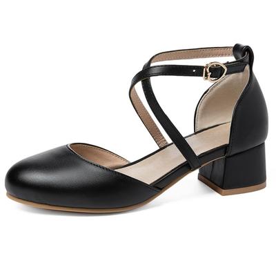 2025 Милые Мэри Джейн Женские Сандалии Круглый Носок Толстый Каблук 4 см Ремешок с Пряжкой Большой Размер 46 47 48 Модная Обувь для Свиданий