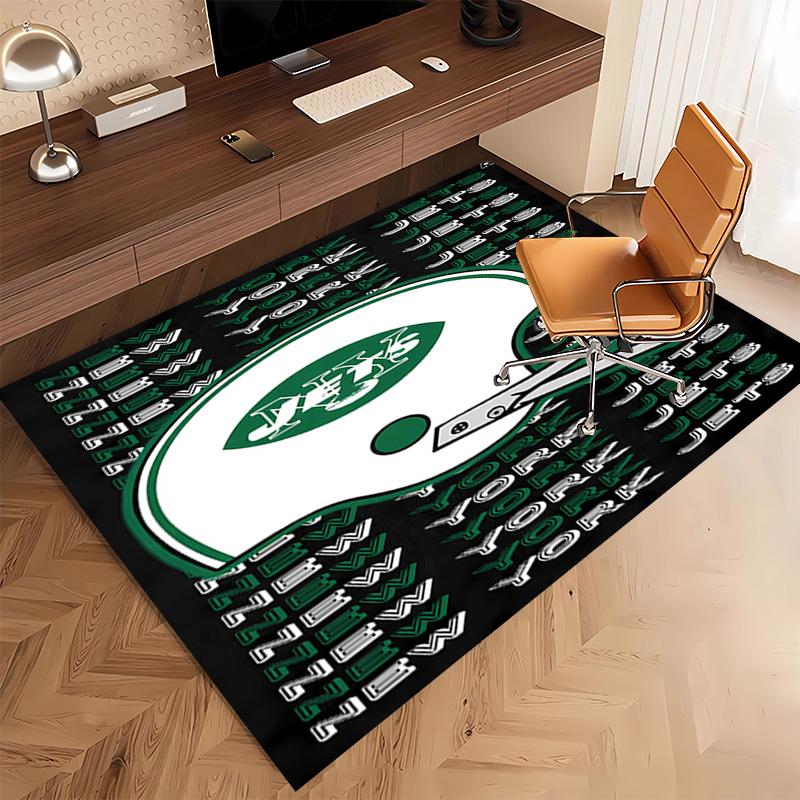 1pc New York Jets logo Print Area Rug - Soft, Washable Non-Slip Indoor Mat, Living Room, Home Office Decorative Rug,Office Decorative