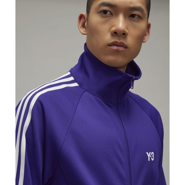 Y-3 Куртка мужская с логотипом, стойкой, молнией, длинным рукавом, фиолетовая JF0667