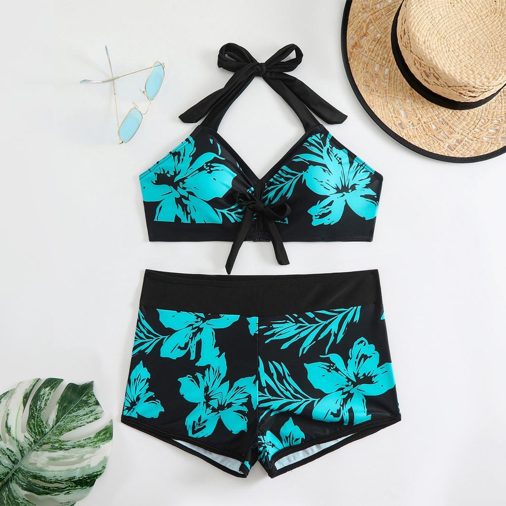Women's Split Fashion Sexy Bikini Print With Breast Pad Without Steel Bracket Swimsuit