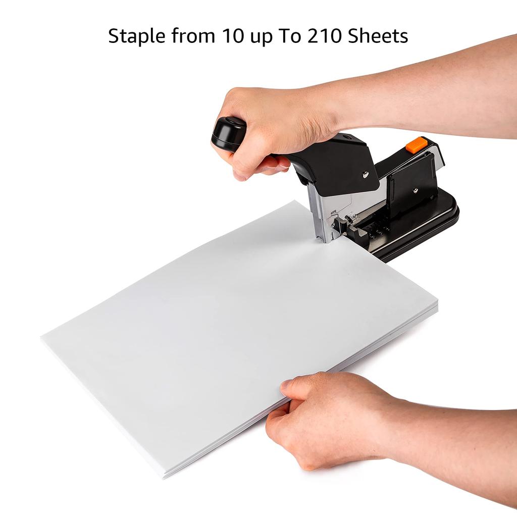Amazon Basics Desktop Stapler, Large, Heavy-Duty, 210-Sheet Capacity, Black
