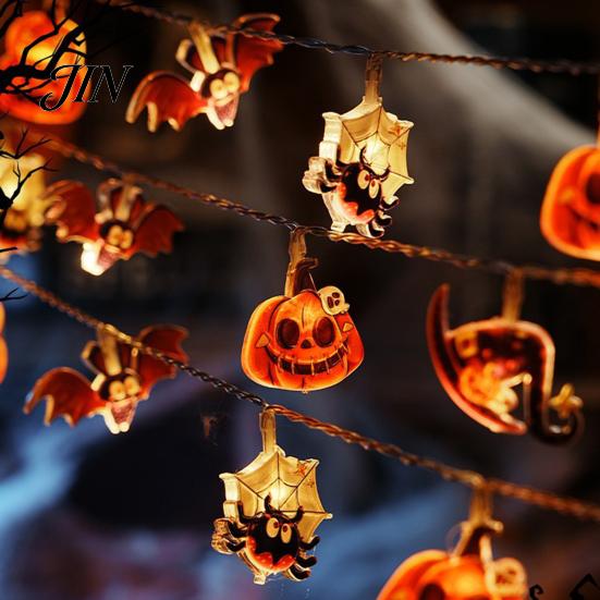 Battery Operated Fairy Lights for Party Halloween LED String Lights, Pumpkin Ghost Spider Whimsical Festival Kids Party, 1.5m/3m/6m Glowing