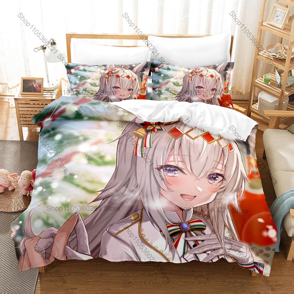 Umamusume Огури Кэп Трехкомпонентный Комплект Постельного Белья Роскошный Комплект Одеяла Размера Queen King Прохладный Два Наволочки Аниме Детская Кровать