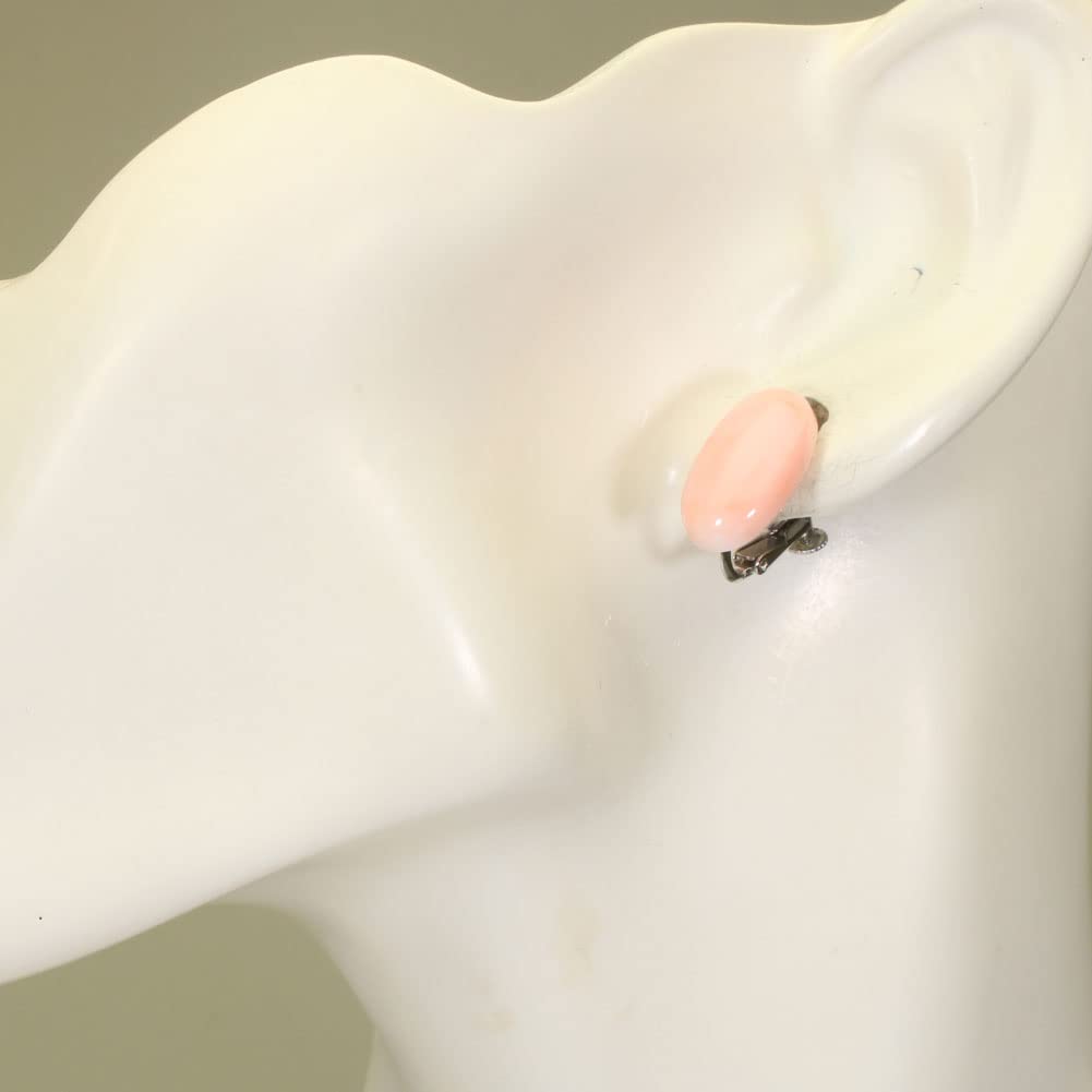 Pink Garnet Coral Undyed Earrings, Silver,