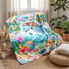 Oceanic Dolphin Dance Theme blanket Lightweight Warm Flannel Blanket Decorative Throw Blanket for Home Decoration