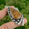 Daughters Day Deal Pear Mariam Jasper Stone 925 Sterling Silver Ethnic Pendant