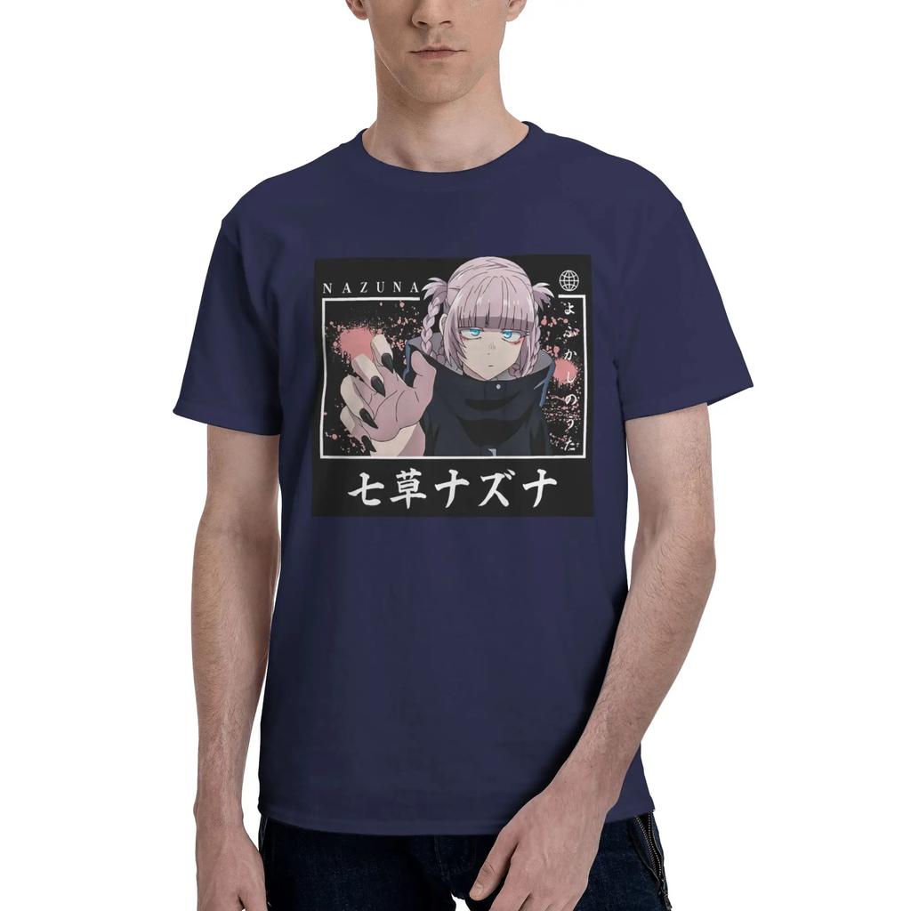 Call of The Night Anime Nazuna Nanakusa 100 Cotton TShirt Mens Classic T Shirts Men Crew Neck Short Sleeve S6XL