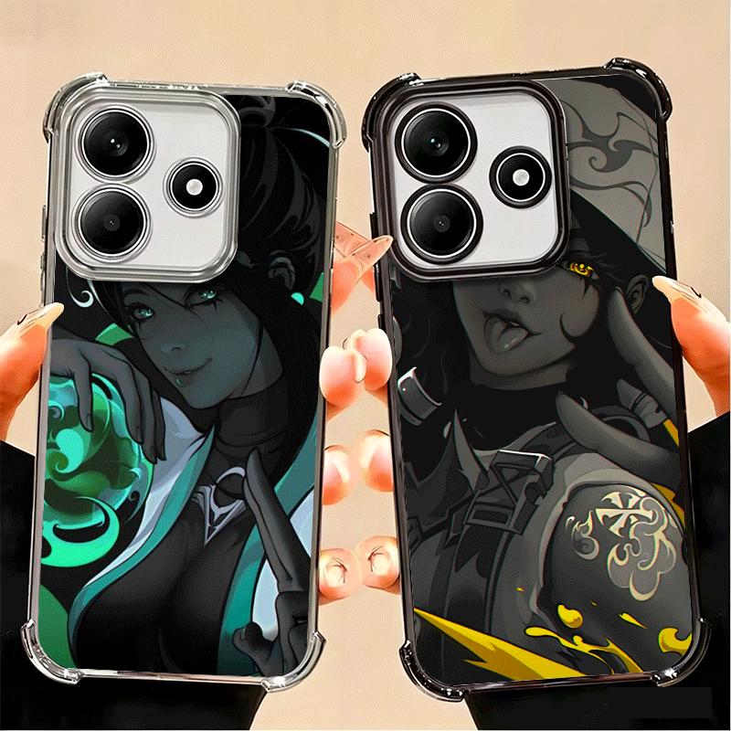 Черный Крутой Мягкий Чехол Для Телефона V-Valorant Game Для Xiaomi Poco X7 X8 Pro Max X6 X5 X3 F8 Ultra F7 M8 M7 M5S Redmi 15C 15A 15 14C 13C