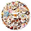 50 Наклеек на Кофейную Тему Без Повторений Кофейные Наклейки DIY Креативный Блокнот Дневник