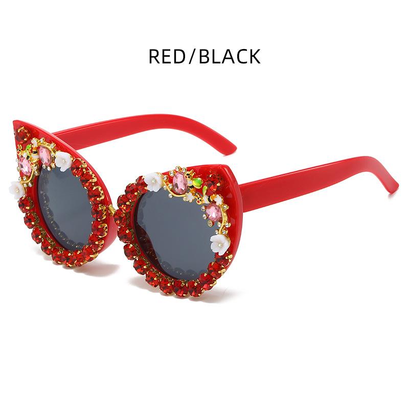 Sunglasses Personalized Diamond Cat Eye Sunglasses Versatile Street Sunglasses Women