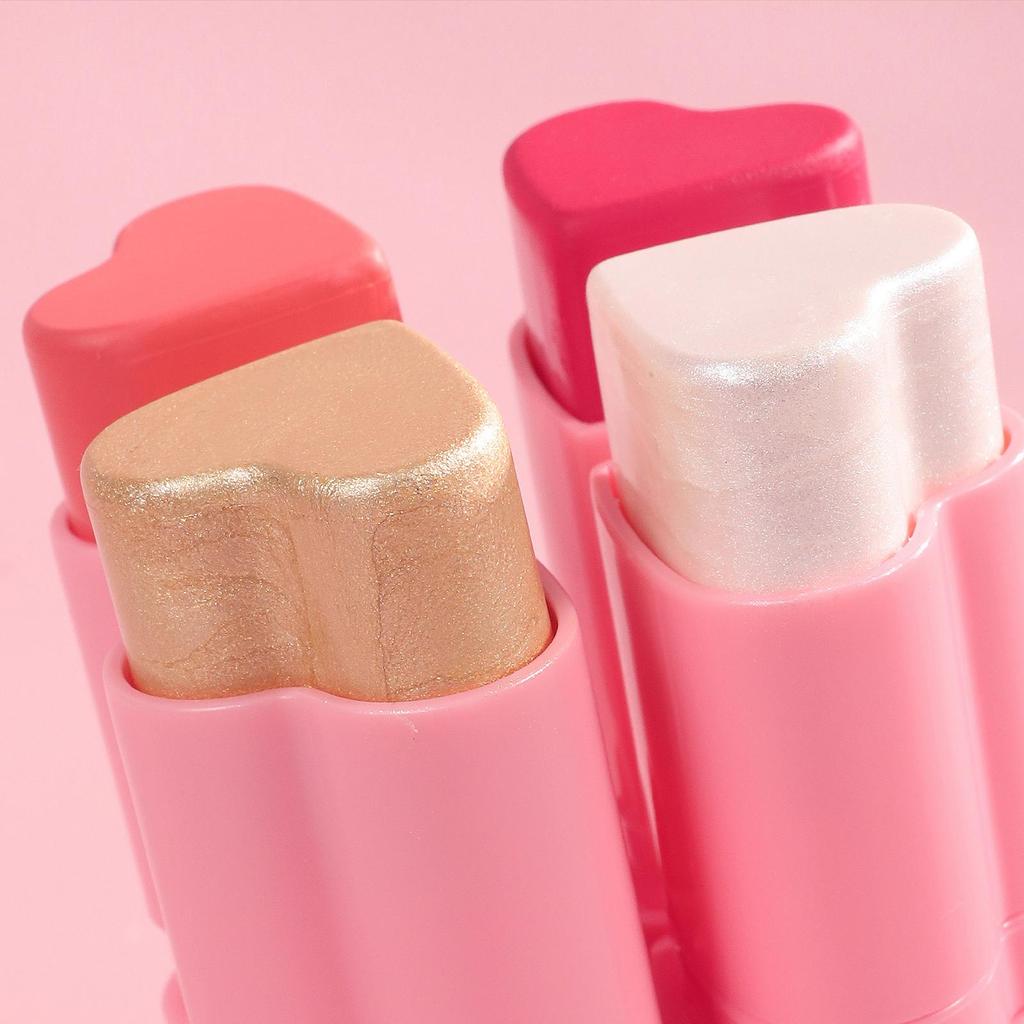 HANDAIYAN Матовые блестящие румяна, тени для щек, румяна, хайлайтер, румяна, водостойкий бронзатор, ручка для контурного макияжа