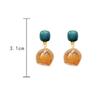 Retro Versatile Temperament Amber Geometric Shaped Maillard Earrings For Women