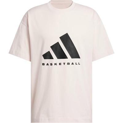 adidas Баскетбольная удобная мягкая футболка с коротким рукавом, унисекс, топы, светло-фиолетовая, JD6129