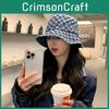 Denim Fit Comfort Fisherman Hat For Women Plaid Pattern And Material Breathable