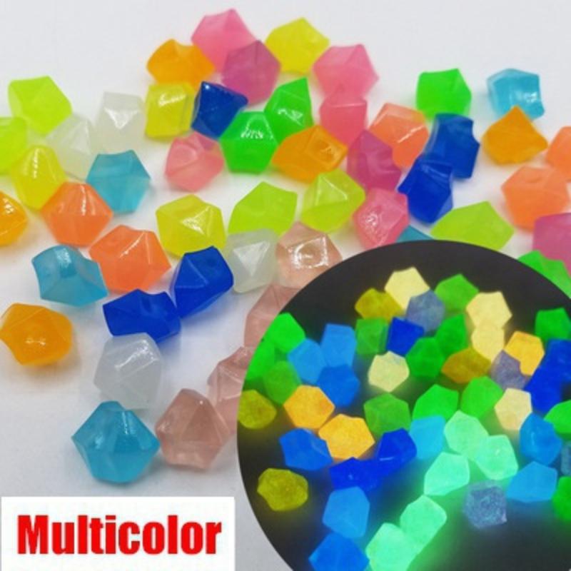 25/100/300pcs Garden Decor Luminous Stones Glow In Dark Decorative Pebbles Outdoor Fish Tank Decoration Pebble Rocks Aquarium Mix Color