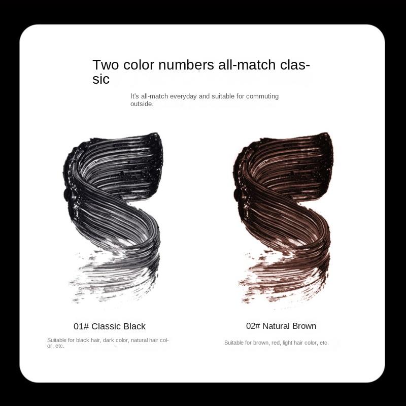 Dense and Long Mascara, Thick and Natural, Long-lasting, Waterproof, Non-smudging, Rooted and Clear