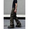 Blaexit American High Street Vibe Scimitar Camouflage Pants Slightly Flared Cargo Pants Men's Straight Slim Casual Long Pants