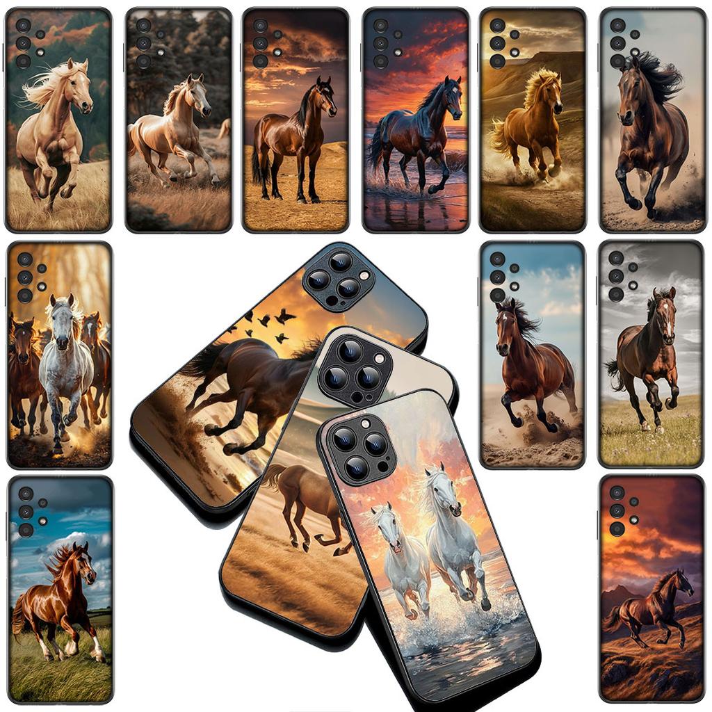 Running Wild And Free Horse Cover for Apple iPhone 16 14 15 Plus 11 Pro Max 16E ProMax + 15Plus 16+ 14+ Coque Phone Case